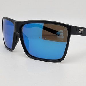Costa Del Mar Rincon Matte Black Frame 580G Polarized Blue Mirror Len Sunglasses